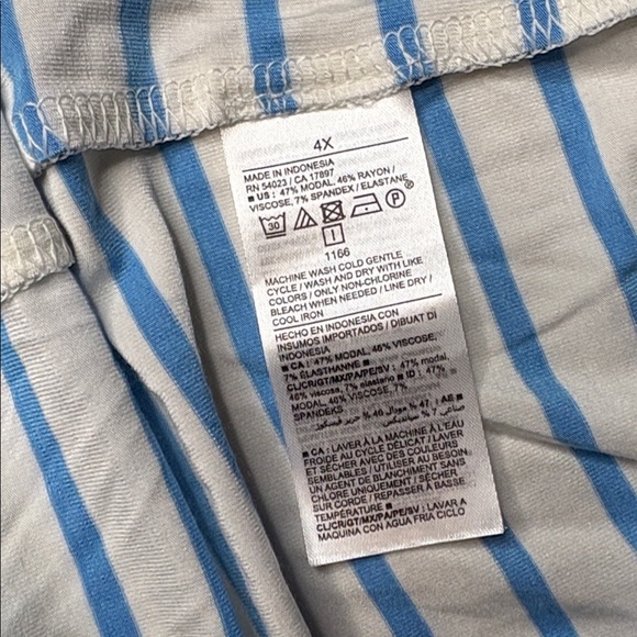 Old Navy Blue Stripe Lounge Women's Sunday Sleep Shorts Pajama 4X - Picture 12 of 14